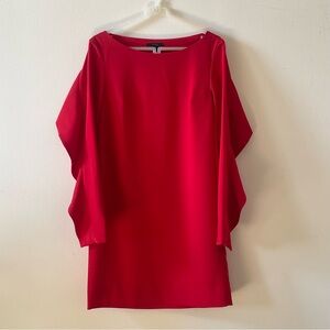 COS Red Statement Sleeve Dress Minimalist Modern Cocktail Structured SizeEU32/XS